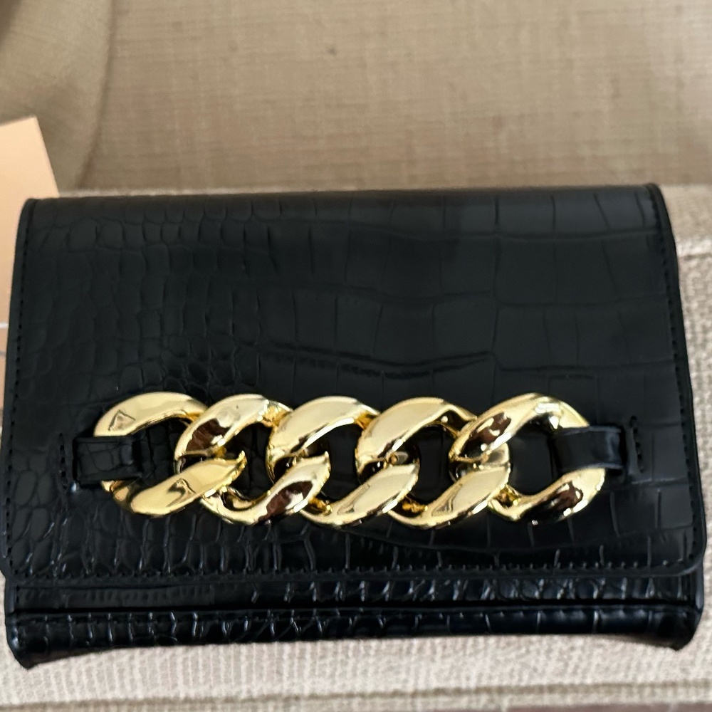 Versatile Croc Patent Clutch / Crossbody  Bag